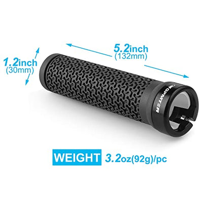 GPMTER Bike Handlebar Grips, Single Lock on Bicycle Handle Bar, for BMX, Mountain, MTB, Beach Cruiser, Scooter, Folding Bike, Soft Non-Slip-Rubber Hand Grip Comfortable Ergonomic - color: Black