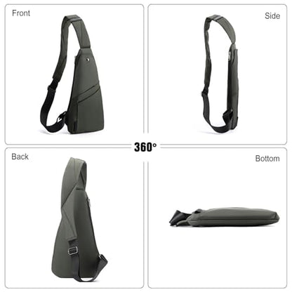 FANDARE Lightweight Sling Bag Men Chest Pack with Reflective Strips Women Versatile Motorcycle Crossbody Bags Cover Shoulder Carry Body Wallet for Hiking Running Outdoor Travel Daypacks Green - color: Green
