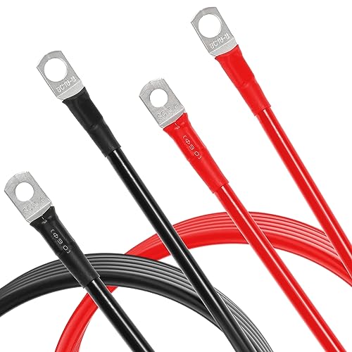 Auxbeam 7FT 7AWG Battery Cables with 0.23" and 0.31" Tinned Copper Ring Terminal Lugs Battery Wires for Switch BA80,GA80,RA80,RA60,AR-800,AR-820,AR-600,RA80 XL,RB80 XL,RA80 X2,AC-1200,RC-800 (RA84) - style: 7FT 7AWG Battery Cables