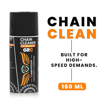 GRAND PITSTOP Chain Cleaner, Degreaser 160ml and Chain Lube, Greaser, 160ml Motorcycle Bike Chain Cleaner for all bikes Motorcycles, Super Durable - size: GR-Cleaner & Lube - 160ml