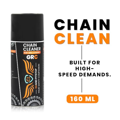 GRAND PITSTOP Chain Cleaner, Degreaser 160ml and Chain Lube, Greaser, 160ml Motorcycle Bike Chain Cleaner for all bikes Motorcycles, Super Durable - size: GR-Cleaner & Lube - 160ml
