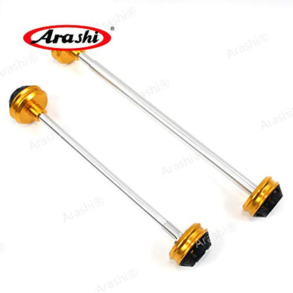 Arashi Axle Sliders Wheel Protectors Front and Rear Fork for Yamaha YZF R1 2009-2014, Motorcycle Accessories Parts Gold
