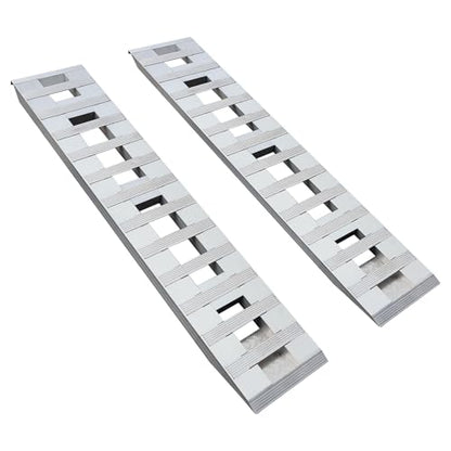 2pcs 6800lbs 6 ft x 15" Aluminum Trailer Ramps with Top Hook Attaching End & Crossbar Anti-Slip Truck Car Auto Ramp Universal Loading Ramps for Motorcycle, ATV, Bike, Lawn Mower - size: 15”W x 72”L