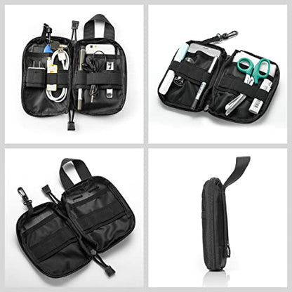 Mini Pocket Organizer Pouch, Tactical Molle Pouch Accessory Bag, Small Tool Storage Pouch for Phones/Cards/Keys/Pocket Knife, Men's Utility EDC Waist Bag Pack for Camping Hunting