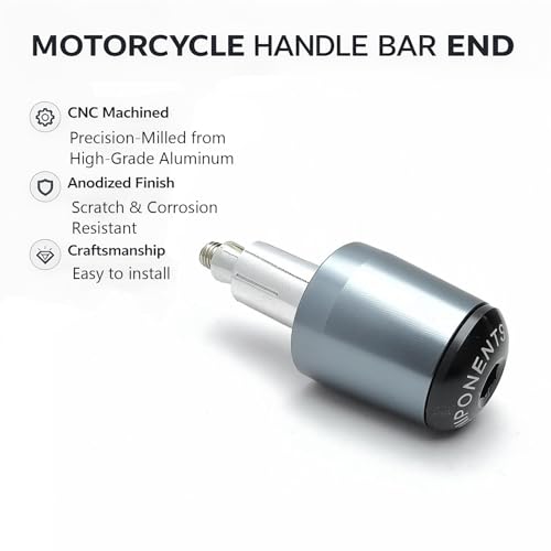 Motorcycle Bar Ends Plug, Titanium Handle Bar End Slider 7/8" 22mm CNC Aluminum Handlebar Grip End Weight Caps Replacement for Ninja 400 500 650 Z900 Z650 CBR600RR CBR1000RR GSXR600 GSXR750 - color: Titanium