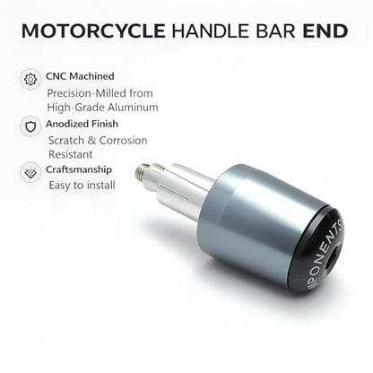Motorcycle Bar Ends Plug, Titanium Handle Bar End Slider 7/8" 22mm CNC Aluminum Handlebar Grip End Weight Caps Replacement for Ninja 400 500 650 Z900 Z650 CBR600RR CBR1000RR GSXR600 GSXR750 - color: Titanium