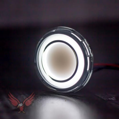 Eagle Lights HALOS 2" LED Turn Signal Kit for Harley-Davidson® Motorcycles – Front & Rear 1157 Run/Brake/Turn with White Halo Running Light, Plug & Play