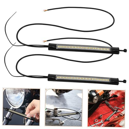 HEALLILY 2pcs Dual Flexible Led Turn Signal Lights for Motorcycles Stylish Daytime Running Light Strips Easy Installation for Enhanced Visibility and Safety