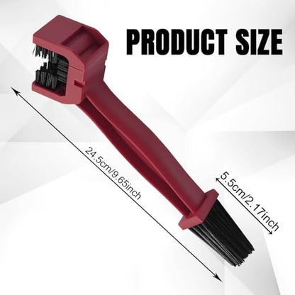 2PCS Bike or Motorcycle Chain Washer, Bicycle Cleaning Chain Double-Ended Brush, Black Durable Motor Chain Gears Cleaning Square Head Brushes, Universal Cleaning Tool (Red/2PCS) - color: Red/2PCS