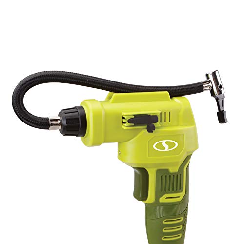 Sun Joe 24V-AJC-AJV-LTE 24V IONMAX High Volume Inflator & Portable Air Compressor Kit, w/ 2.0-Ah Battery + Charger, Storage Bag, 3 Inflation Adapters, and Nozzle Pin Attachments - style: Inflator + Compressor Kit (w/ 2.0-Ah Battery + Charger)