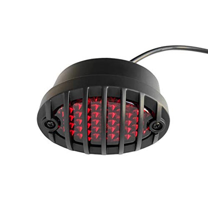 FATECIM Motorcycle Custom Oval-shaped LED Tail Light Cat Eye Rear Running Light Brake Light Stop Light Red Lens Integrated License Plate Lamp Universal Fit for Motorcycle/Cruisers/Bikes (Black) - color: Black/Red