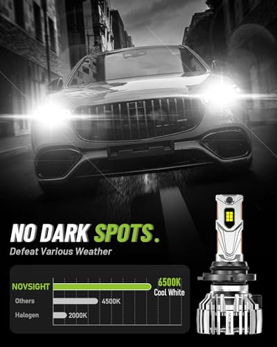 NOVSIGHT 9005 LED Fog Lights Bulbs - 55000 Lumens Ultra-Bright,100000 Hours Lifespan, 6500K Cool White Light, IP68 Waterproof, Pack of 2 - color: 9005, size: 55000LM