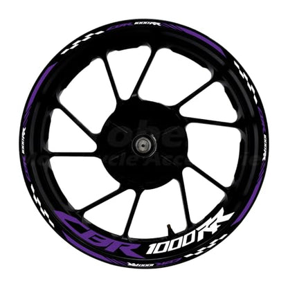 CBR 17 inch Wheel Rim Stickers Decals Tape Compatible with CBR1000RR 2004-2025 Motorcycle Reflective Rim Tapes Sticker Stripe(Purple) - color: Purple