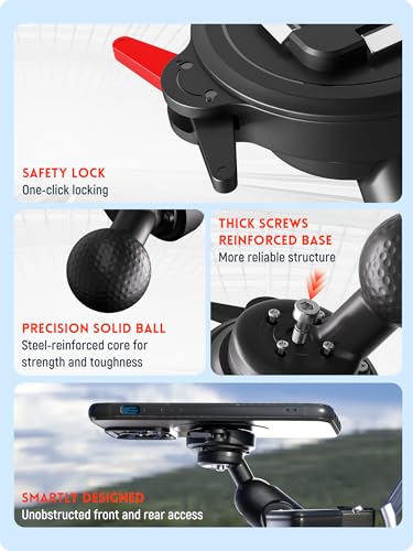 sincetop Universal 1” Ball Motorcycle Phone Mount-Series Q [ Quad ],Quick Release Motor Bike Smartphone Holder,360° Angle Adjustable,Compatible with iPhone Android and All Smartphones - size: SE - Standard, style: [SE] 1"Ball Mount - Series Q