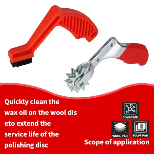 Wool Buffing Pad and Polishing Pad Cleaner Tool Set, Polishing Spur Tool Set, Foam Buffing Pad Conditioning Brush, Car Buffing Pad Professional Cleaning Tool