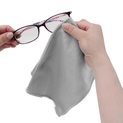 6 Pack Glass Cleaning Cloth Microfiber Cleaning Cloth for Window Eveglass Jewelry Lens (Gray) - color: Gray