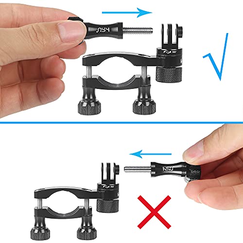 HSU Bike Handlebar Mount for GoPro, 360° Rotation Seat Post, 0.6-1.3inch Go Pro Motorcycle Mount Compatible with Hero 13/12/11/10/9/8/7/6, DJI Osmo Action AKASO and Other Action Cameras (Black) - color: Black