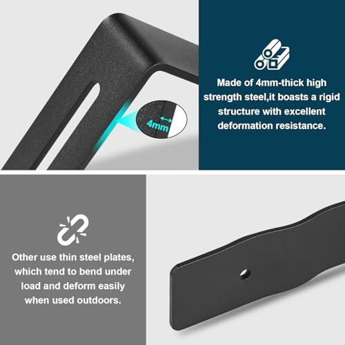 Dual Tool Hooks Mount Holder Compatible With For UTV Polaris Ranger 1000 xp 900 800 700 500 570 General 1000 With 1-7/16" Hole Cargo Bed Mount Shovel Farm Hunting Tool Carrier Storage Rack
