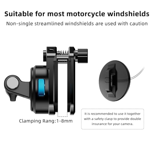 Motorcycle Windshield Clip for Go pro,Magnetic Motorcycle Windshield Clip Camera Mount Compatible with Gopro Hero 13/12/11/10/9/8/7,DJI Action 6/5 Pro 4 3 2 - color: S16