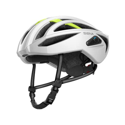 Sena R2 / R2 EVO / (Alexa Built-in) only R2X, Smart Bluetooth and Mesh Intercom Communications Road Cycling Helmet - color: Matte White, size: Medium, style: R2 EVO Mesh Intercom