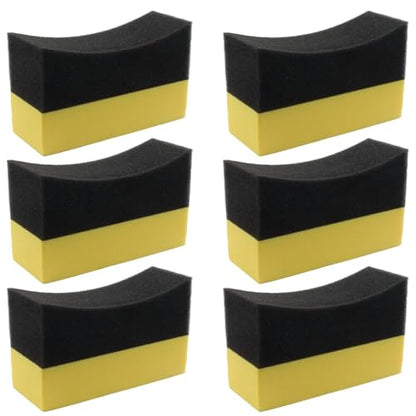 6 Pcs Wet Tire Shine Applicator Pad, Multi-Surface Polishing Sponges, Tire Applicator Dressing Shine Sponge for Car Glass, Painted Steel, Porcelain