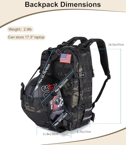 Motorcycle Cycling Helmet Backpack, Large Capacity Waterproof Helmet Holder, Storage Bag Hiking Backpack - color: Camouflage-flag