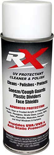 Hardline Products Rx Sneeze/Cough Guard – Plastic Divider & Face Shield Cleaner w/Micro Fiber Towel