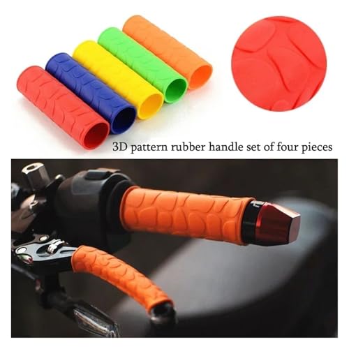 Non-Slip Rubber Grip Glove Motorcycle Handle Cover Universal Heat Shrinkable Grip Cover Sleeve Handlebar Covers Accessories Handlebars Grips - color: Orange