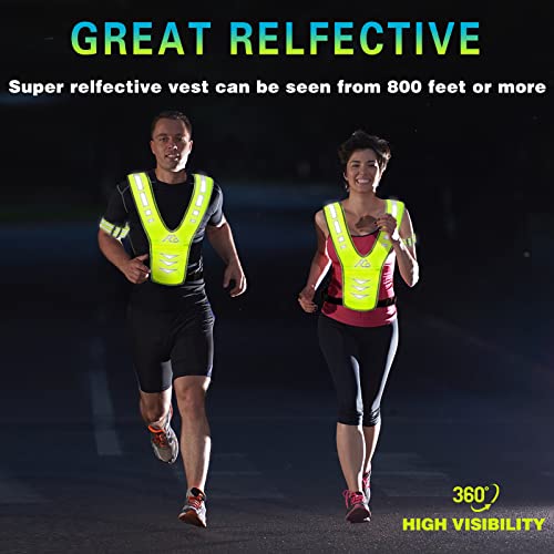GoxRunx Reflective Running Vest Gear with Reflective Bands for Women Men Safety Reflective Vest for Walking Running Cycling at Night - color: Green