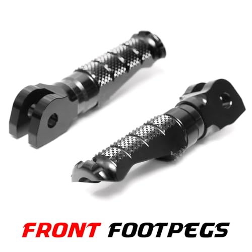 MCMOTOPARTS R-FIGHT Front Rider Footpeg Footpegs Foot Pegs Footrests Black Compatible with ER-6F 2006-2008 06 07 08 - color: Black, size: Standard (No Extension)