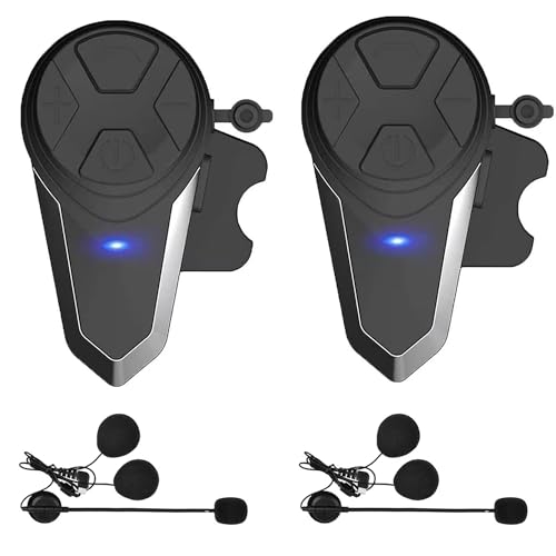 Motorcycle Bluetooth Headset, BT-S3 Bluetooth 5.0 1000M Helmet Intercom Headset up to 3 Riders for Ski/ATV/Dirt Bike/Racing/Climbing(Dual) - size: BT-S3 Dual Pack