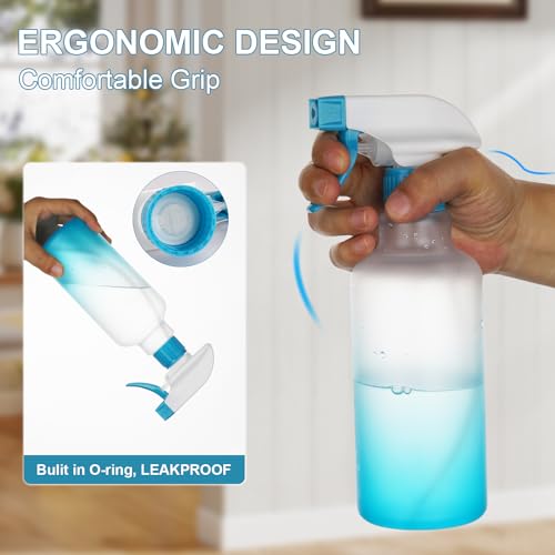 Spray Bottles Plastic Spray Bottle for Hair Mist/Stream Heavy Duty Empty Spray Bottles for Cleaning Solutions, Plants, Cooking (16.9oz-Blue) - color: 16.9oz-Blue