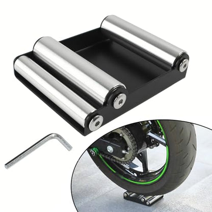 Motorcycle Wheel Cleaning Stand Universal Paddock Stand Portable Wheel Roller Stand Support Parking for Tire Cleaning Wheel Chain Lubrication for Tire Width <180MM