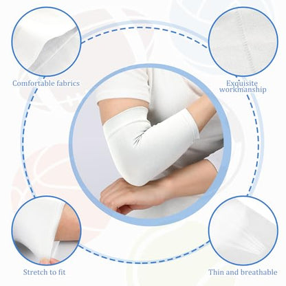 Vicenpal 2 Pairs Tattoo Cover up Sleeve Forearm Arm Sleeves for Women Men Compression Tattoo Upper Arm Cover(White) - color: White