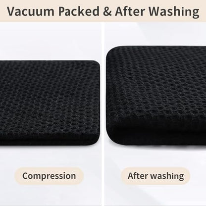 Homaxy 100% Cotton Kitchen Towels and Dishcloths Set, 12 x 12 Inches and 13 x 28 Inches, Set of 12 Bulk Kitchen Towels Set, Ultra Soft Absorbent Dish Cloths for Washing Dishes, Black - color: Black, style: 12-Piece Set