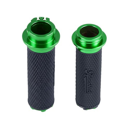 Advanblack AXION Performance Grips, Cable Throttle Hand Grips Compatible with Harley Touring Road Glide Street Glide, Softail - color: Green