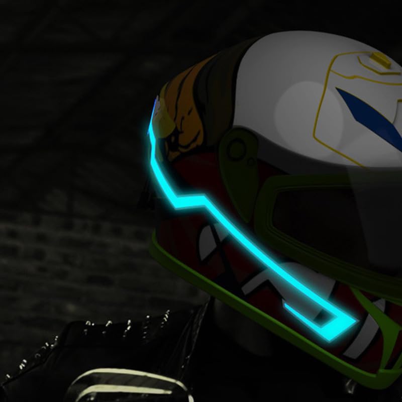 You Glow Girl Helmet EL Light Bar, LED Motorcycle Helmet Light Strip, Night Riding Signal, 3 Modes, Easy Install, Ice Blue - color: Ice blue