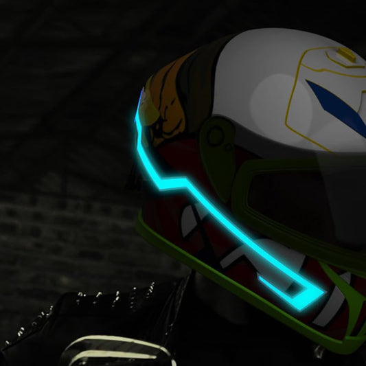 You Glow Girl Helmet EL Light Bar, LED Motorcycle Helmet Light Strip, Night Riding Signal, 3 Modes, Easy Install, Ice Blue - color: Ice blue