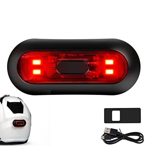 Bike Helmet Light, Motorcycle Helmet Brake Light/Bike Bicycle LED Safety Warning helmet Lights for Night Riding, Rechargeable Battery & IPX6 Waterproof
