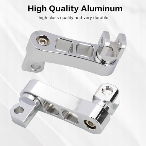 Highway Footpegs Adjustable Passenger Foot Pegs 2 1/4" Extension Brackets FootPeg Conpatible for Harley Dyna Sportster Softail Touring with Support Foot Pegs (Chrome) - color: Chrome
