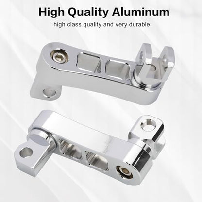 Highway Footpegs Adjustable Passenger Foot Pegs 2 1/4" Extension Brackets FootPeg Conpatible for Harley Dyna Sportster Softail Touring with Support Foot Pegs (Chrome) - color: Chrome