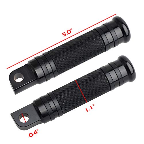 NTHREEAUTO Male Footpegs, Black CNC Billet Passenger Foot Pegs, Motorcycle Footrests Pedals Compatible with Harley Dyna, Sportster, Forty Eight - color: Black-1