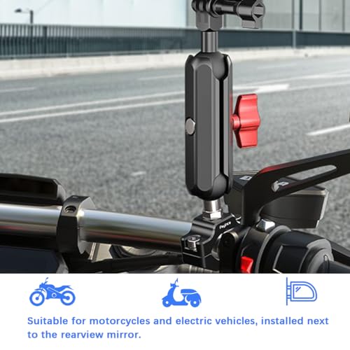 1" Ball Mount Adapter Base with M6 Threaded Bolt, Aluminum Alloy Ball Mount Base, Compatible with RAM Mounts Part B Size Double Socket Arm & Bike Motorcycle Phone Holder