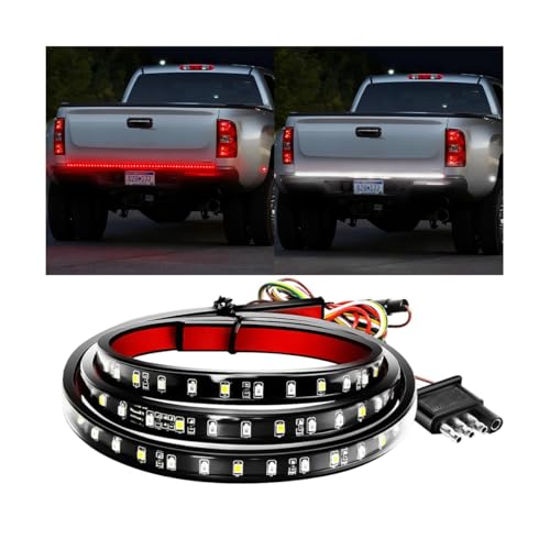 Truck Tailgate Light Strip Bar, 48 Inch 72 LED Single Row Strip for Running Brake Turn Signal Reverse Light, Flexible Full Function Lorry Lamp Strip, Universal Fit - size: 72Beads
