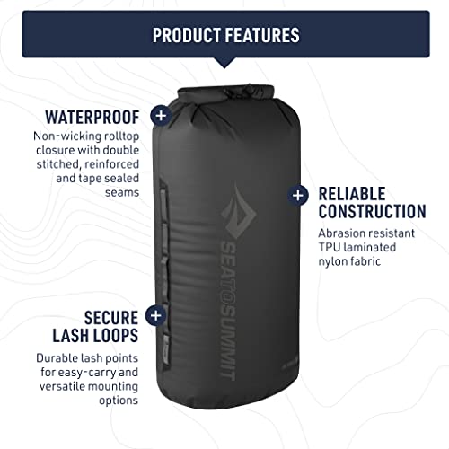 Sea to Summit Big River Dry Bag, Heavy-Duty Dry Storage, 35 Liter, Jet Black - color: Jet Black, style: 35 Liter