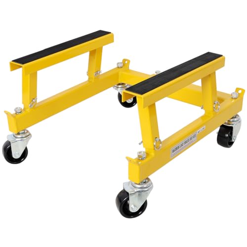 ATV Motorcycle Engine Cradle Dolly, Heavy Duty Steel Frame Racks for Motorcycle Maintenance with 4 Swivel Casters, Engine Cradle Dolly 1500 Lbs Weight Capacity for Engine Stand,Yellow - color: Yellow