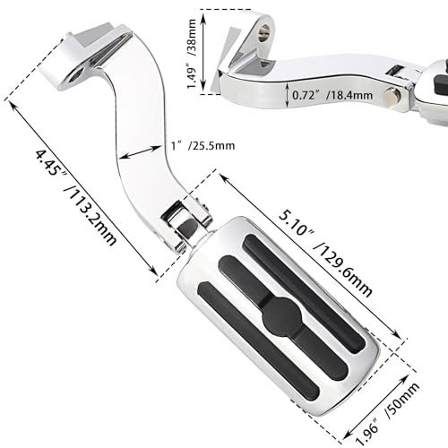 FOVPLUE Passenger Footpeg Kit, Chrome and Rubber Footrest + Passenger Pegs Mounting for Harley 1993-2025 Touring Road Glide FLT, Electra Glide FLHT, FLHS, Road King FLHR, Street Glide models, Chrome - color: For Chrome and Rubber