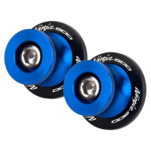 M8 Motorcycle Rear Swingarm Bobbins For Ninja 500 2024 Swingarm Spools Protectors Spool Sliders CNC Aluminum ninja 500 Accessories (Blue) - color: Blue