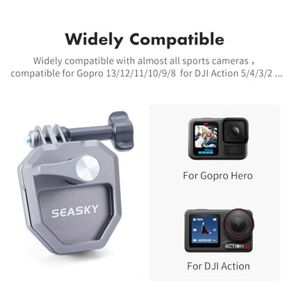 SEASKY M02 Motorbike Motorcycle Windscreen Clamp Mount Accessories All Aluminum CNC for Gopro Hero 13 12 11 10 9 8 7 for DJI Action 6 5 4 3 2 for insta360 Ace Pro 2 Sports Action Camera