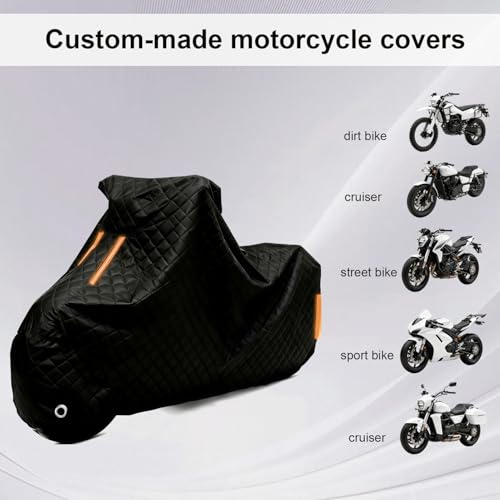 Hail Proof Waterproof Motorcycle Cover for Mash City 2.0 50 Heavy Duty Motorbike Cover丨for Electric Bikes Mopeds & Mobility Scooters Rain Wind Protection Snow-HJ65 - size: for City 2.0 50